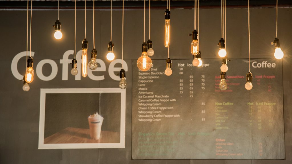 Thiết kế đèn led cho quán cafe