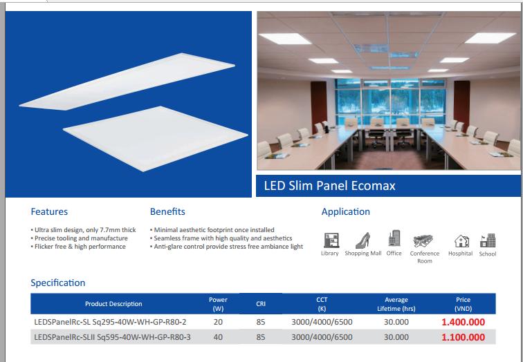 Đèn LED Panel Opple, giải pháp tối ưu cho văn phòng